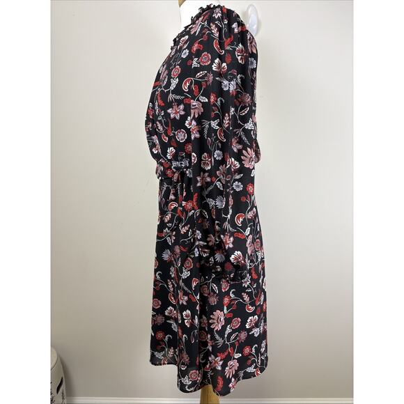 Banana Republic Botanic Floral Ruffle Neck Romanticore Keyhole Back Feminine 8 - Picture 4 of 15